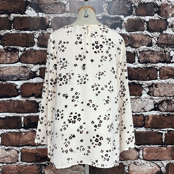 Anthropologie Tina Jo Top Blouse Pink Cheetah Leopard Flare Sleeve Size Small - Picture 7 of 10